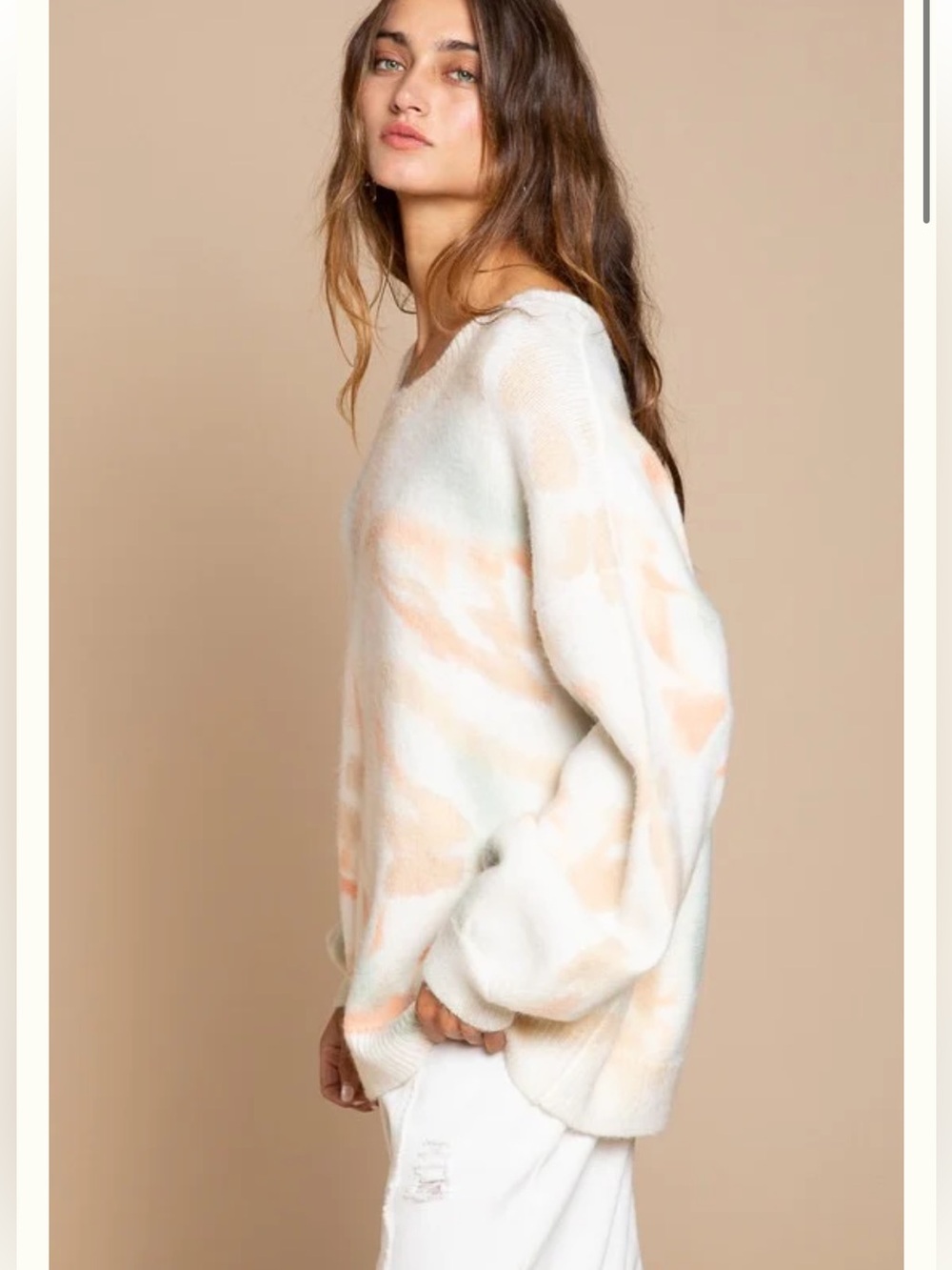 New: POL “Golden Hour” Boho Relaxed  Fit Balloon Sleeve Tie Dye Sweater• Medium - Picture 5 of 8